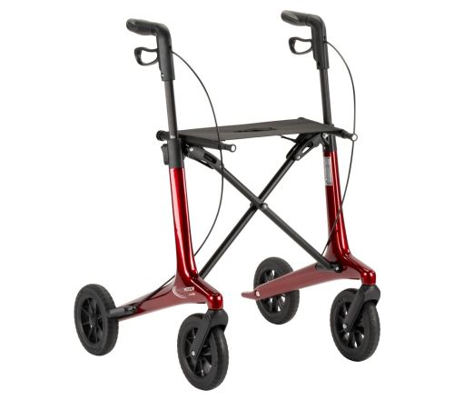 MultiMotion Carbon rollator rood - voorzijde zonder rugband en tas