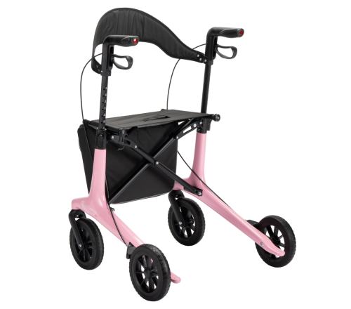 MultiMotion Carbon rollator - Roze - M (achterzijde)