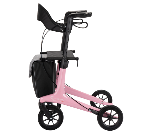 MultiMotion Carbon rollator - Roze - M (zijaanzicht)