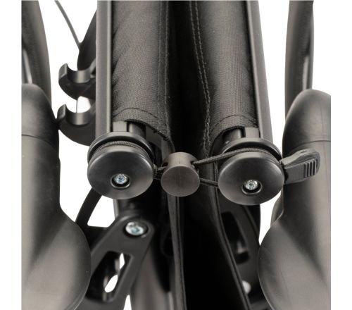 MultiMotion Carbon rollator groen - ingezoomd op vergrendeling ingeklapt