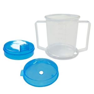 MultiMotion Drinkbeker met 2 handvatten (de 2 deksels los naast de beker)