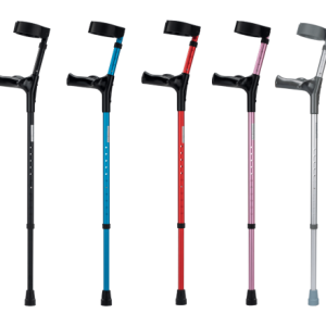 MultiMotion anatomische elleboogkrukken - alle 5 de kleuren naast elkaar