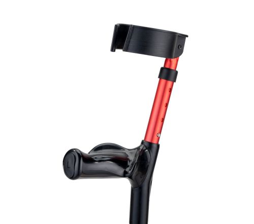 MultiMotion anatomische elleboogkrukken - Rood (ingezoomd voorzijde)