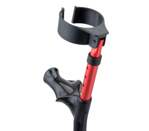 MultiMotion anatomische elleboogkrukken - Rood (ingezoomd achterzijde)