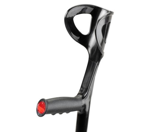 MultiMotion elleboogkrukken met open manchet - Rood (voorzijde handvat en manchet)