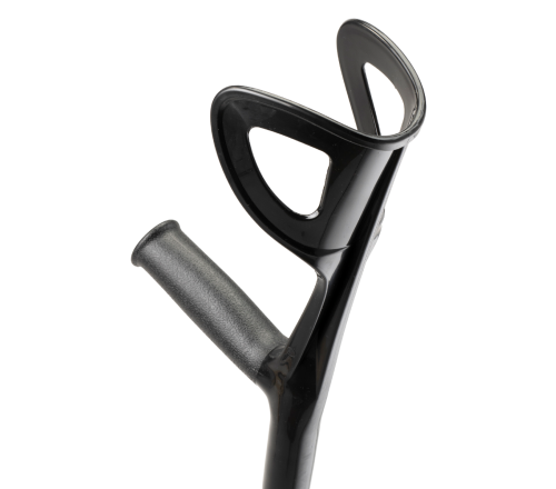 MultiMotion elleboogkrukken met open manchet - Zwart (achterzijde handvat en manchet)