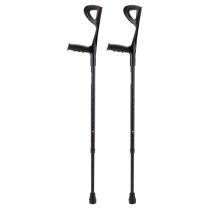 MultiMotion elleboogkrukken met open manchet - Zwart