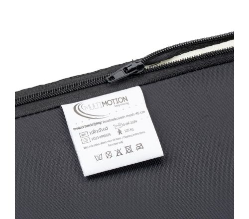 MultiMotion Rolstoelkussen mesh - 45 cm (ingezoomd op het label)