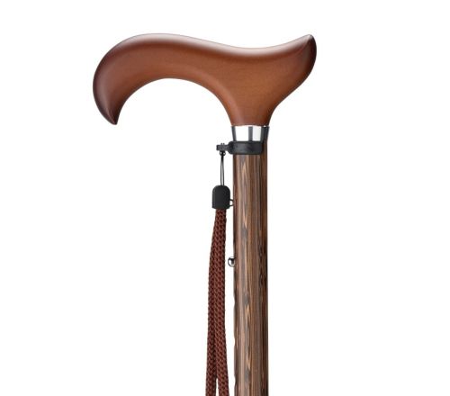 MultiMotion wandelstok opvouwbaar - Hout print ingezoomd op handvat