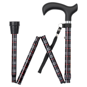 MultiMotion wandelstok opvouwbaar - Geruit opgevouwen