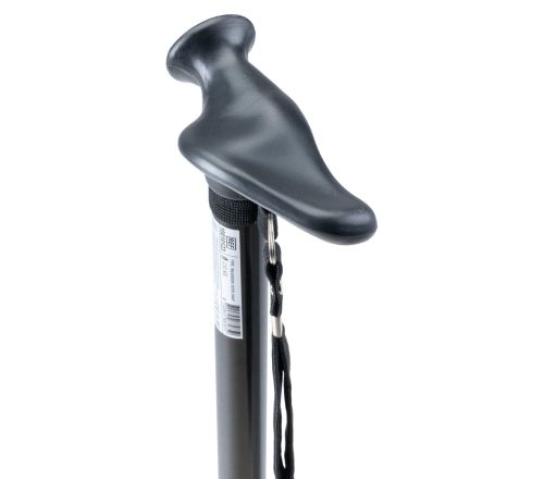 MultiMotion wandelstok met anatomisch handvat - Zwart - Rechts (ingezoomd op handvat)