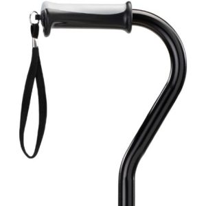 MultiMotion wandelstok met offset handvat - Zwart (ingezoomd op het handvat)