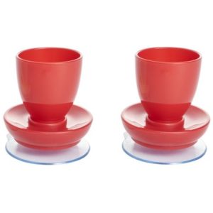 MultiMotion Eierdop met zuignap (2 stuks) - Rood