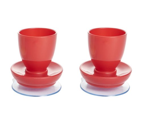 MultiMotion Eierdop met zuignap (2 stuks) - Rood