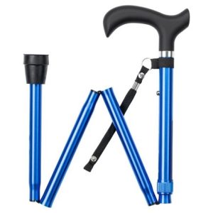 MultiMotion wandelstok opvouwbaar - Blauw opgevouwen