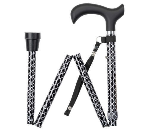 MultiMotion wandelstok opvouwbaar - Ruitjes opgevouwen