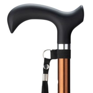 MultiMotion wandelstok - Bruin (ingezoomd op handvat en kleur van de buis)