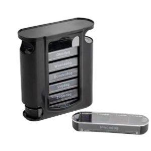 MultiMotion Pillendoosje - Zwart (met 1 dag er uit geschoven)