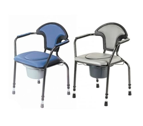 Herdegen toiletstoel in hoogte verstelbaar Blauw en grijs naast elkaar