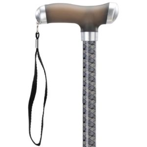 MultiMotion wandelstok met siliconen handvat - Donkere print (ingezoomd op handvat)