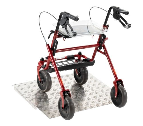 MultiMotion drempelhulp aluminium - 5 t/m 15 cm (samen met rollator afgebeeld)