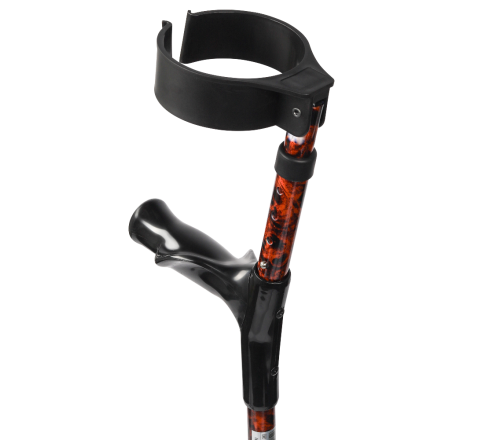 Multimotion elleboogkrukken met print - Bruin walnoot achterzijde