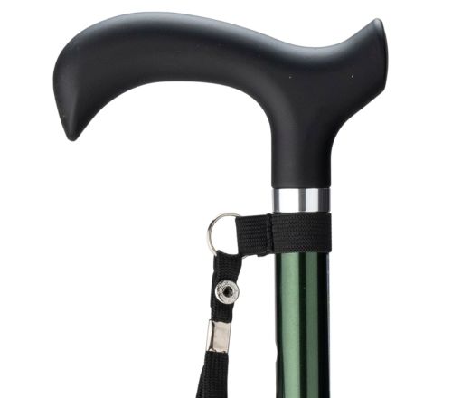 MultiMotion wandelstok - Groen (ingezoomd op handvat en kleur van de buis)