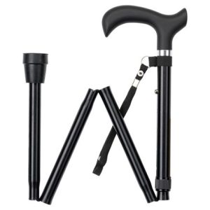 MultiMotion wandelstok opvouwbaar - Zwart opgevouwen