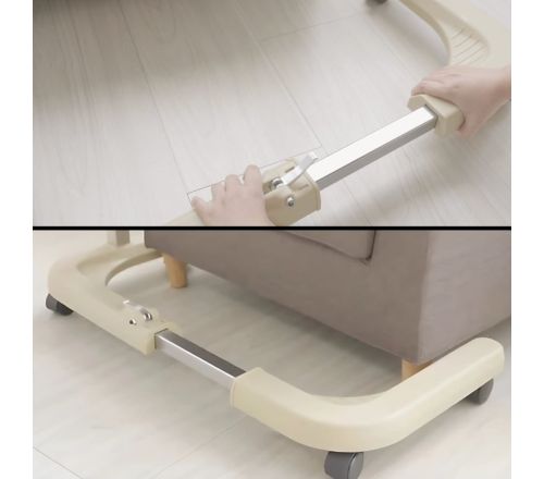 MultiMotion Prestige bedtafel - illustratie hoe je de breedte van de voet afstelt