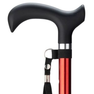 MultiMotion wandelstok - Rood (ingezoomd op handvat en kleur van de buis)