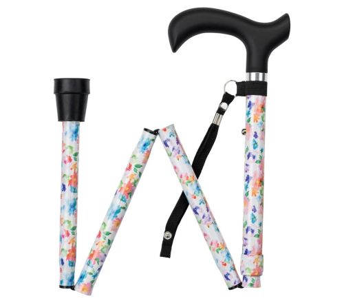 MultiMotion wandelstok opvouwbaar - Bloemen opgevouwen