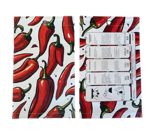 MultiMotion blusdeken - Rode peper print (voor en achterzijde van de hoes)