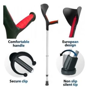 Herdegen elleboogkrukken Advance - Rood (Ingezoomd op verschillende onderdelen)