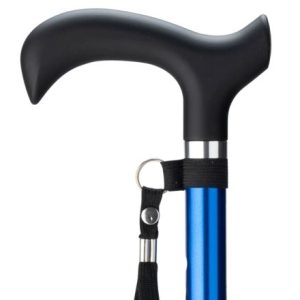 MultiMotion wandelstok - Blauw (ingezoomd op handvat en kleur van de buis)