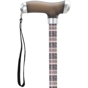 MultiMotion wandelstok met siliconen handvat - Lichte print (ingezoomd op het handvat)