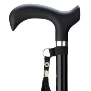 MultiMotion wandelstok - Zwart (ingezoomd op handvat en kleur van de buis)