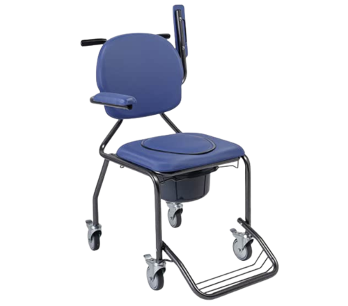 Herdegen toiletstoel op wielen (armleuning opgeklapt)