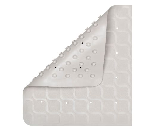 MultiMotion douchemat / badmat antislip - 53 x 53 cm Beige (omgevouwen zodat je de onderkant met zuignappen ziet)