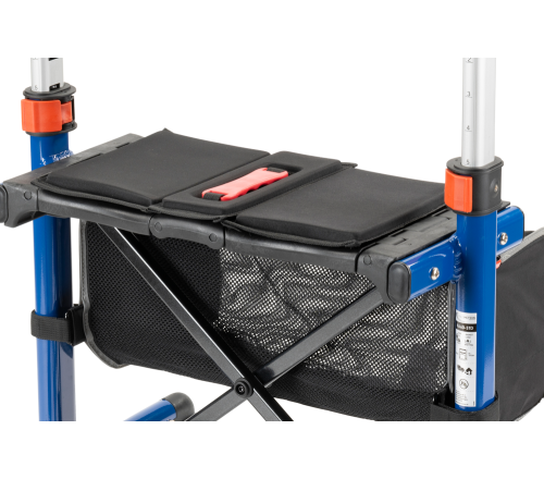 MultiMotion Trollimaster RA60 Rollator STANDARD blauw - ingezoomd op de zitting