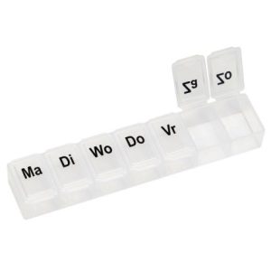 MultiMotion Pillendoosje 7-daags (met 2 dekseltjes open)