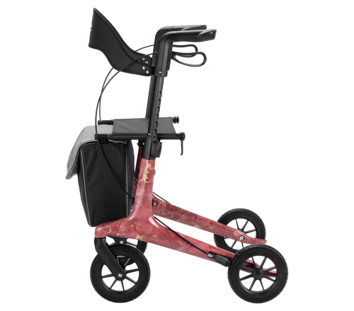 MultiMotion Carbon rollator - Marmer print - M (zijaanzicht)