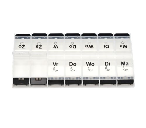 MultiMotion Pillendoosje ruim 7-daags (van boven met 3 vakjes open)