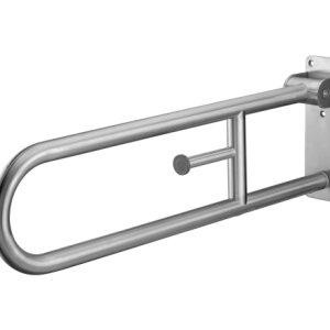 MultiMotion toiletbeugel opklapbaar RVS - 76 cm met toiletrolhouder