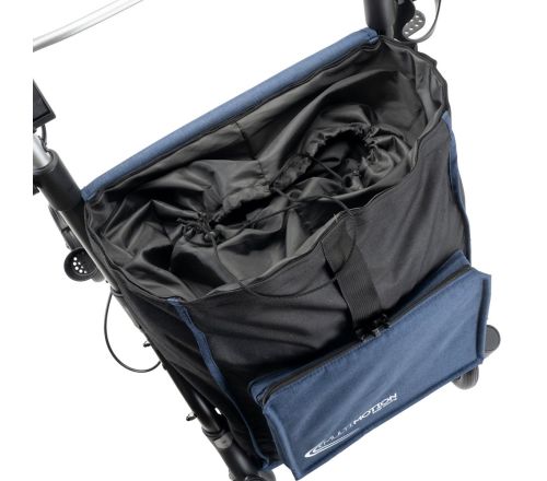 MultiMotion Shopper rollator blauw - bovenzijde met zicht op de tasopening