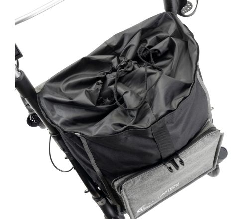 MultiMotion Shopper rollator grijs - bovenzijde met zicht op de tasopening