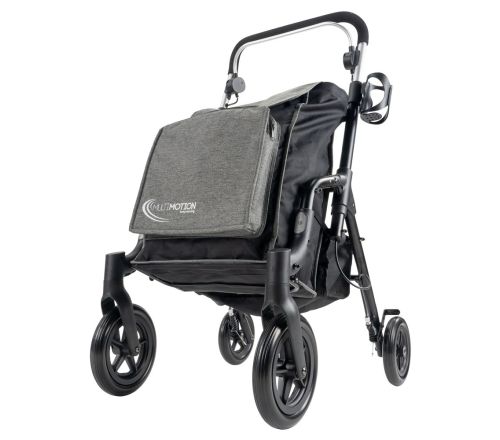MultiMotion Shopper rollator grijs - vanaf schuin onder voorzijde gefotografeerd