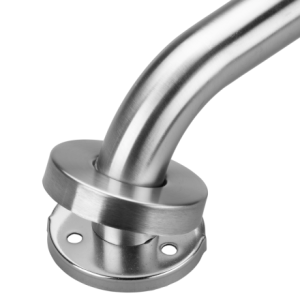 MultiMotion Wandbeugel RVS met siliconen handvat (ingezoomd op een bevestigingsplaatje)