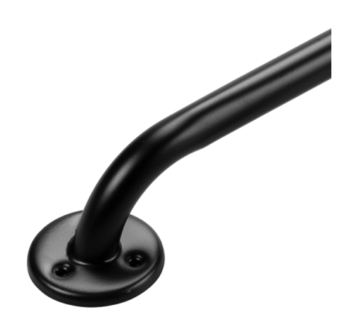 Wandbeugel mat zwart - 45 cm (ingezoomd op de bevestigingsplaat)