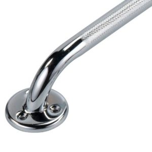 Wandbeugel staal chrome - 40 cm (ingezoomd op de bevestigingsplaat)